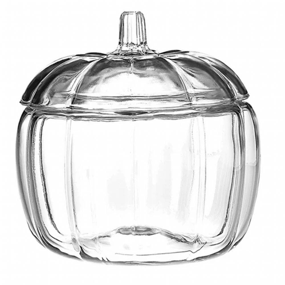 GLASS PUMPKIN CANDY JAR | Black Twine
