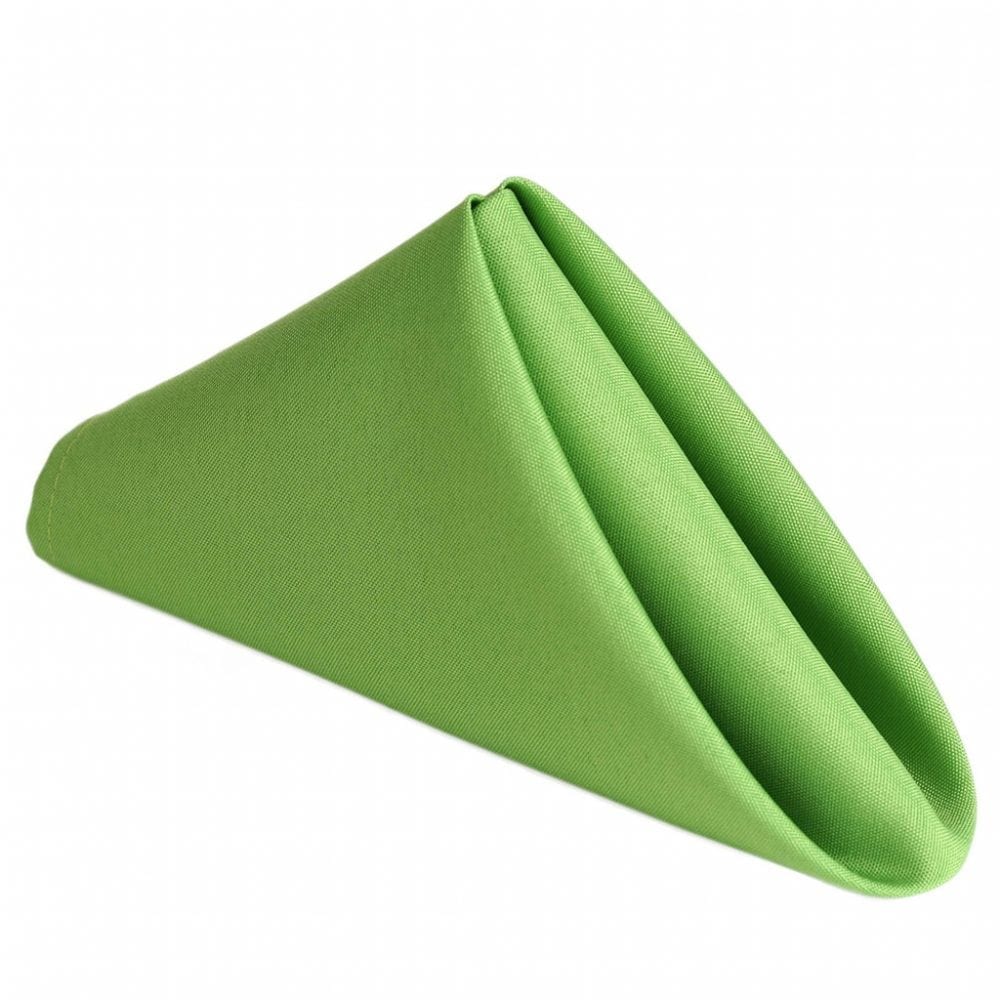 APPLE GREEN LINEN NAPKINS Black Twine