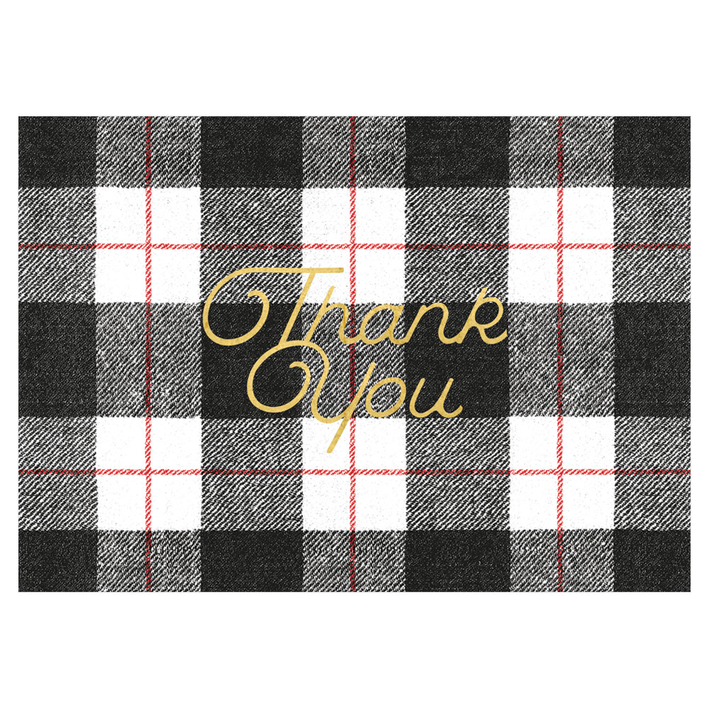 plaid-check-thank-you-notes | Black Twine