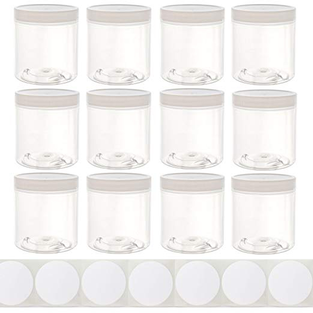 plastic jars with lids